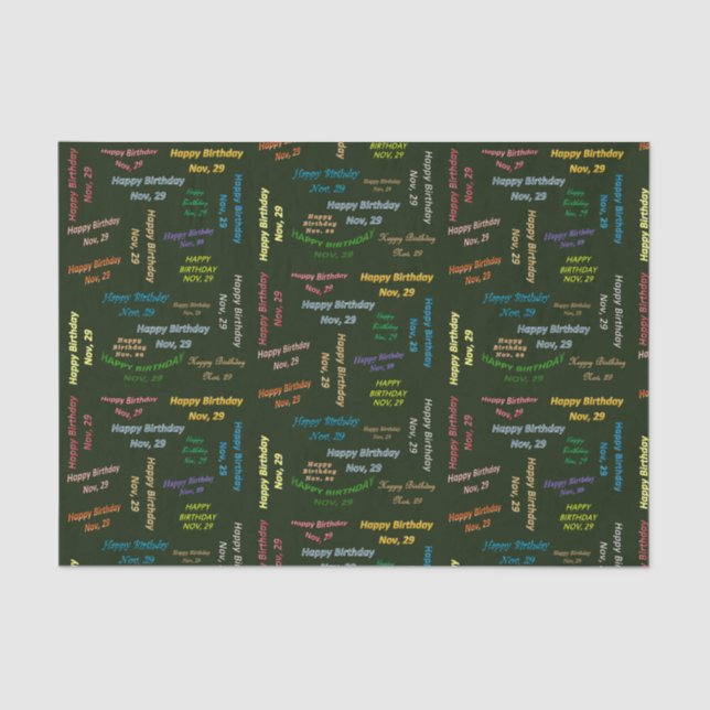 November, 29 Geburtstagszettel Seidenpapier (Vorderseite)