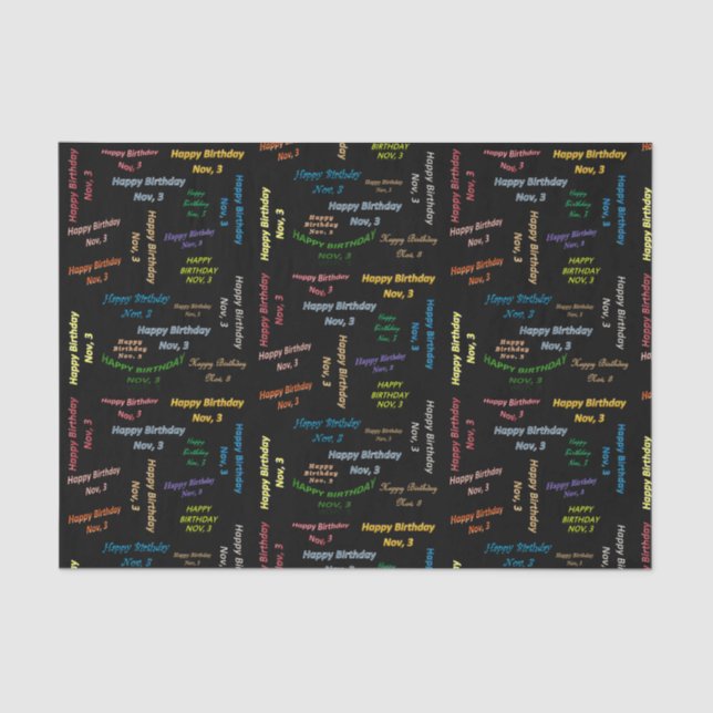 November, 3. Geburtstags-Gewebepapier Seidenpapier (Vorderseite)