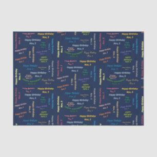 November, 5 Geburtstags Tissue Paper Seidenpapier