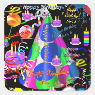 November, 5 Kindergeburtstag Stickers