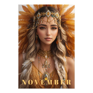 *~* NOVEMBER AP53 Headdress Topaz Birthstone Fotodruck