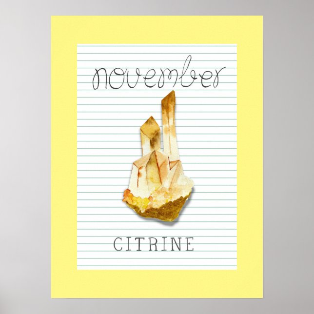 November Birthstone Citrine 18x24 Artwork Poster (Vorne)