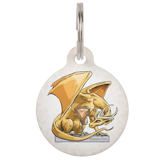 November - Birthstone Dragon - Topaz Haustiermarke (Vorderseite)