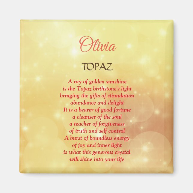 November Birthstone Topaz Design Magnet (Vorne)