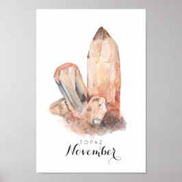 November Birthstone - Topaz Wasserfarbe | Poster