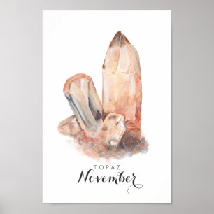 November Birthstone - Topaz Wasserfarbe   Poster