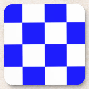 NOVEMBER Blau-Weiß kariert im Quadrat Untersetzer