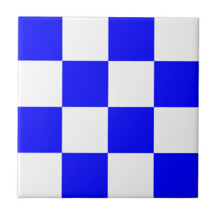 NOVEMBER Blue White Checked Square Fliese