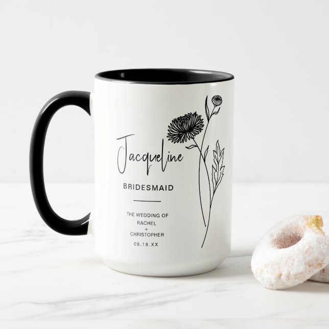 November Bridesmaid | Chrysanthemum Birth Blume Tasse (Mit Donut)