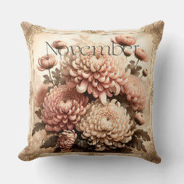 November Chrysantheme Vintage Florale Geburtstags- Kissen