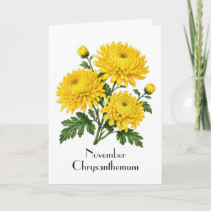 November Chrysanthemen Blumen Grußkarte Karte