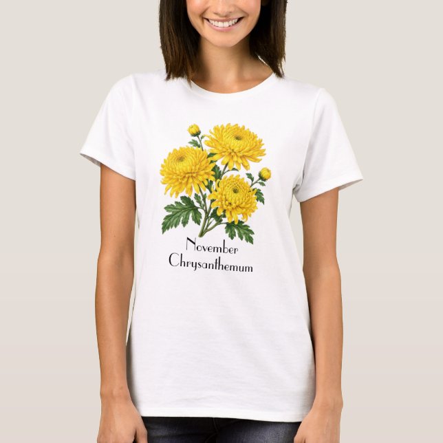 November Chrysanthemen Blumen T-Shirt (Vorderseite)