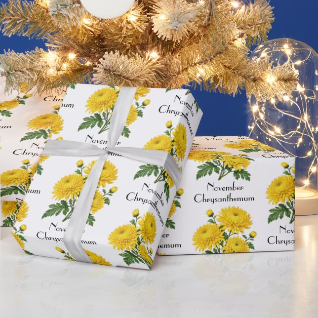 November-Chrysanthemenblüten Geschenkpapier (Feiertage)