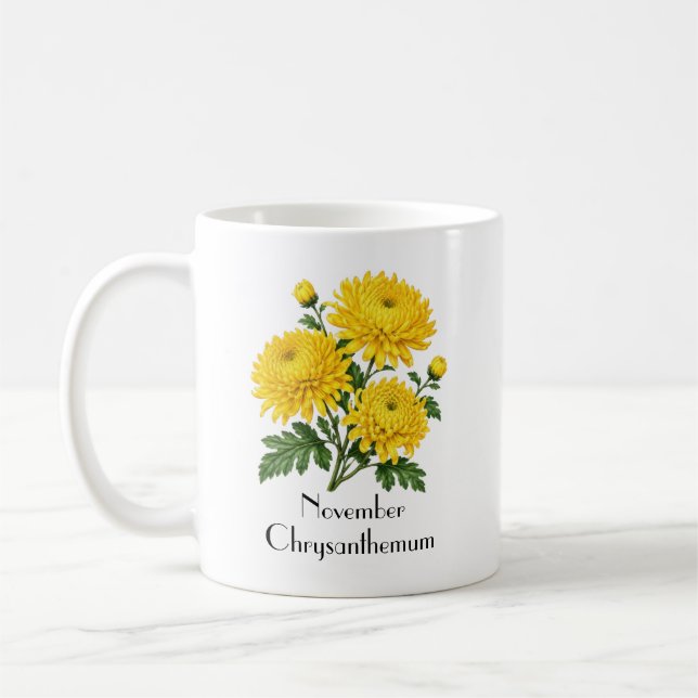 November-Chrysanthemenblüten Kaffeetasse (Links)