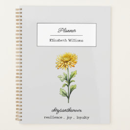 NOVEMBER CHRYSANTHEMUM GEBURTSBLUME PERSONALISIERT PLANER