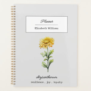 NOVEMBER CHRYSANTHEMUM GEBURTSBLUME PERSONALISIERT PLANER