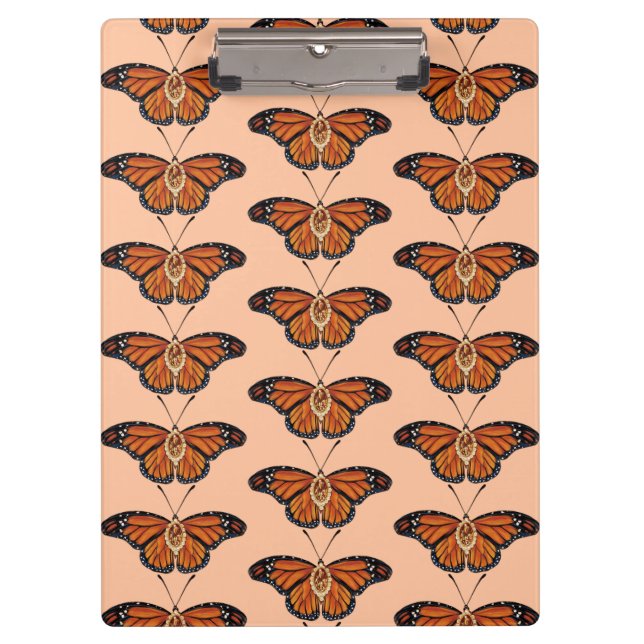 November Citrine Monarch Butterfly Design Klemmbrett (Vorderseite)