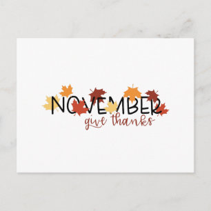 November Dank Postkarte