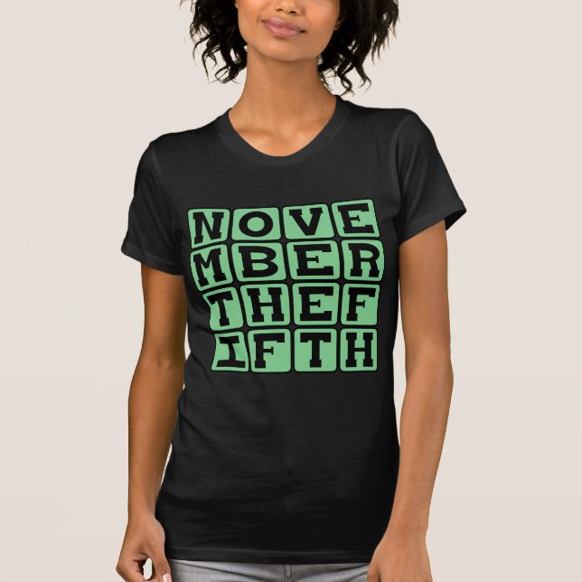 November Der 5. Typ Fawkes Day T-Shirt (Vorderseite)
