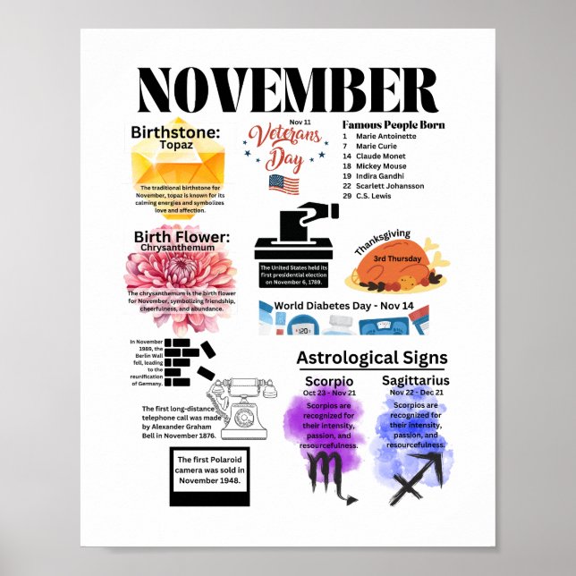 November Fun Facts Poster (Vorne)