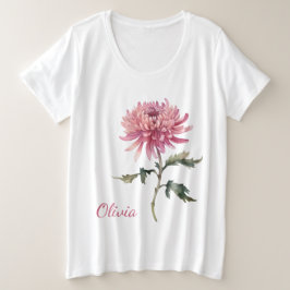 November Geburt Blume Geschenke Chrysanthemum Blum Große Größe T-Shirt