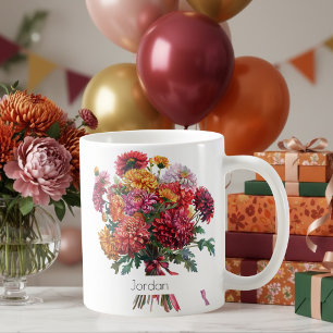 November-Geburtsblumen-Tasse Chrysanthemen & Pfi Kaffeetasse