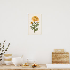 November-Geburtsblumen-Wandkunst, Chrysanthemen-Wa Poster