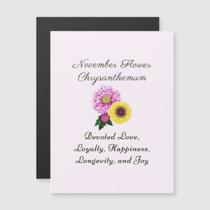 November Geburtsmonat Blume Chrysanthemum Magnetkarte