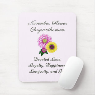 November Geburtsmonat Blume Chrysanthemum Mousepad