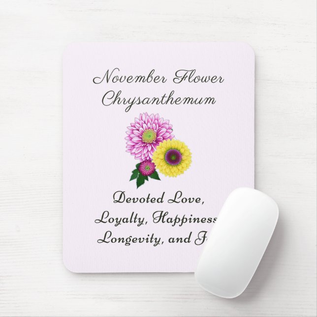 November Geburtsmonat Blume Chrysanthemum Mousepad (Mit Mouse)