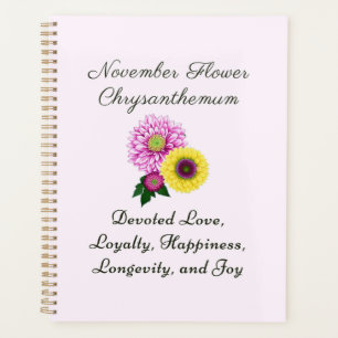 November Geburtsmonat Blume Chrysanthemum Planer