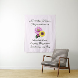 November Geburtsmonat Blume Chrysanthemum Wandteppich