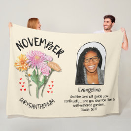 NOVEMBER Geburtsmonat Blume NAME FOTO Christlich Fleecedecke