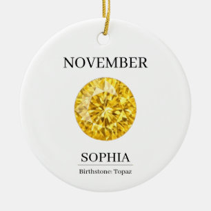 November Geburtsstein Geburtstagsname Topas Keramik Ornament