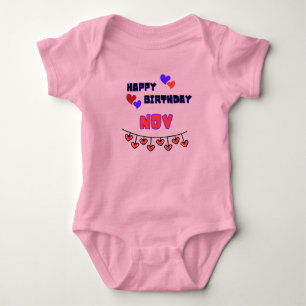 November Geburtstag Baby Bodysuit Strampler