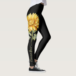 November Geburtstagsfeier Blume, pulsierendes Kirs Leggings
