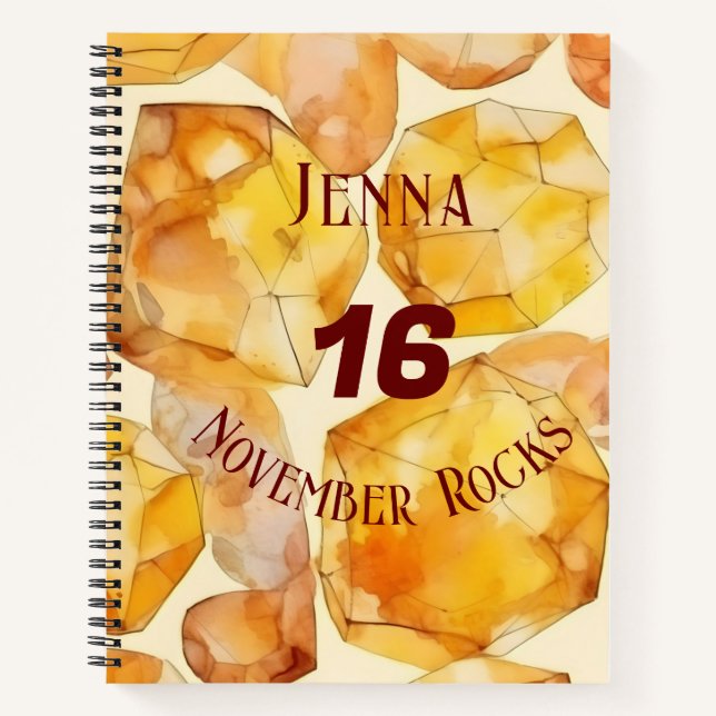 November Geburtstagsfeier Individuelle Name Notebo Notizbuch (Vorderseite)