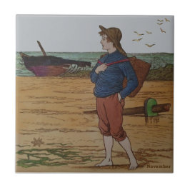 November Hand gefärbt Wedgwood Antique Repro Fliese