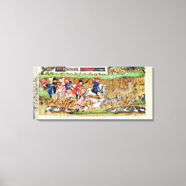 November; Hirschjagd Leinwanddruck (Vorderseite)