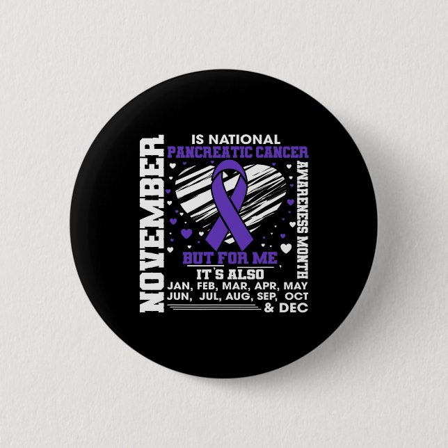 November ist das nationale Bauchspeicheldrüsenkreb Button (Vorderseite)