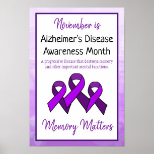 November ist der Monat der Alzheimer-Krankheit Poster