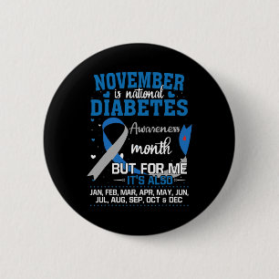 November ist der Monat des nationalen Diabetes-Bew Button