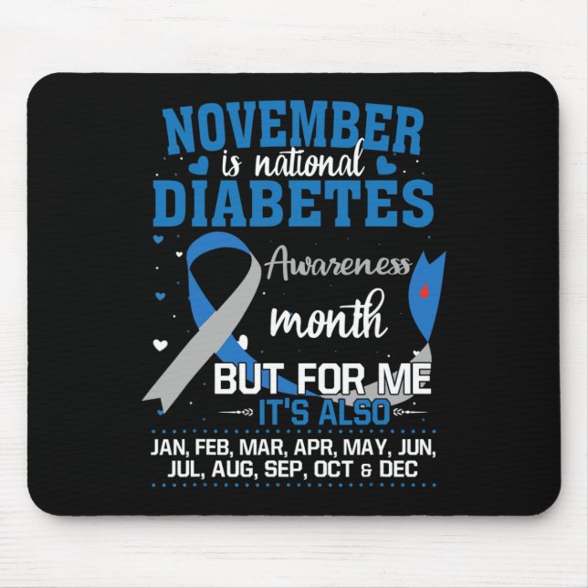 November ist der Monat des nationalen Diabetes-Bew Mousepad (Vorne)