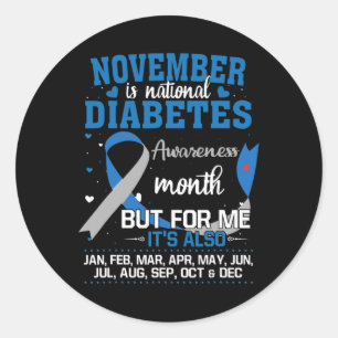 November ist der Monat des nationalen Diabetes-Bew Runder Aufkleber