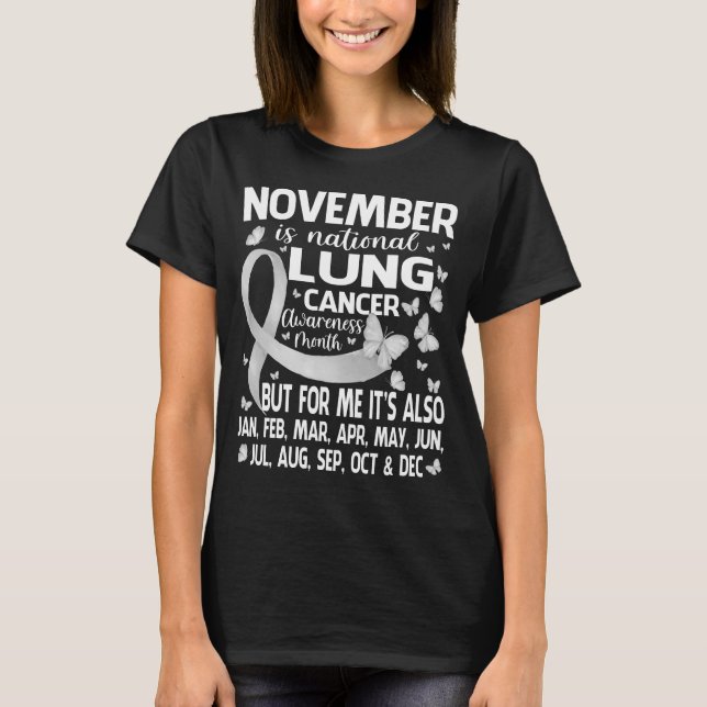 November ist der Monat des nationalen Lungenkrebs- T-Shirt (Vorderseite)