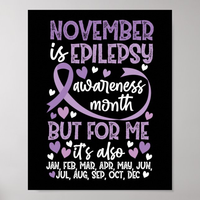 November ist Epilepsie-Sensibilisierungsmonat Ribb Poster (Vorne)