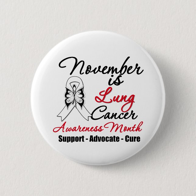 November ist Lungenkrebs-Aufklärungsmonat Button (Vorderseite)