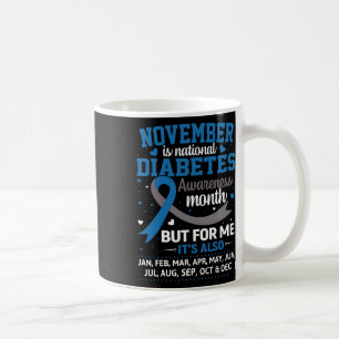 November ist Monat des Diabetes-Bewusstseins Blau  Kaffeetasse