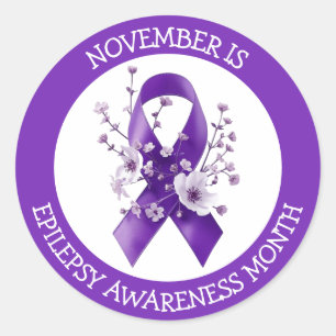 November ist Monat des Epilepsie-Bewusstseins Runder Aufkleber