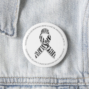 November ist Neuroendokriner Krebsmonat Zebra Button